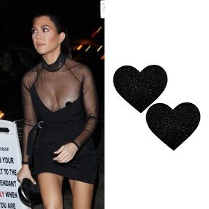 Glitter Heart Pasties Nipple Cover As Seen On Kourtney Kardashian